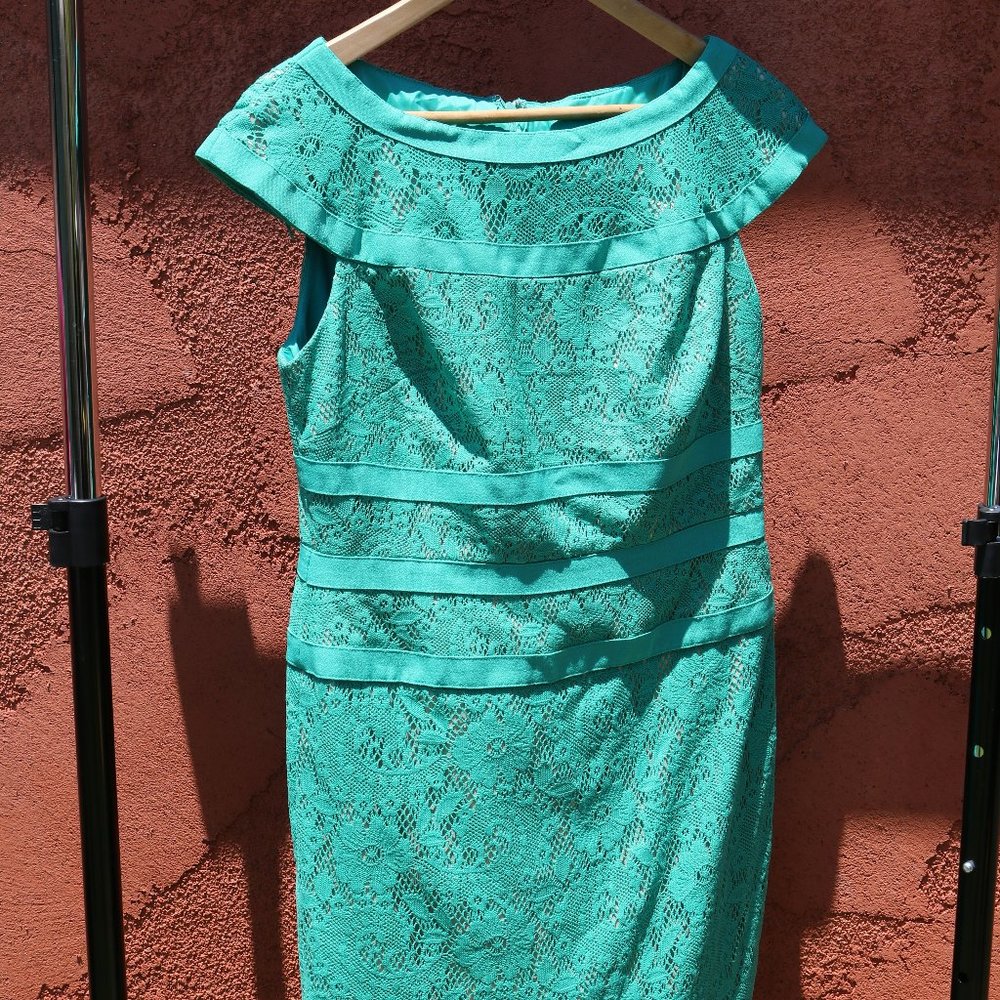 Teal Lace Adrianna Papell Dress